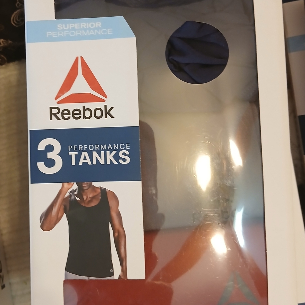 3 Pack Reebok Black Performance Tank Tops